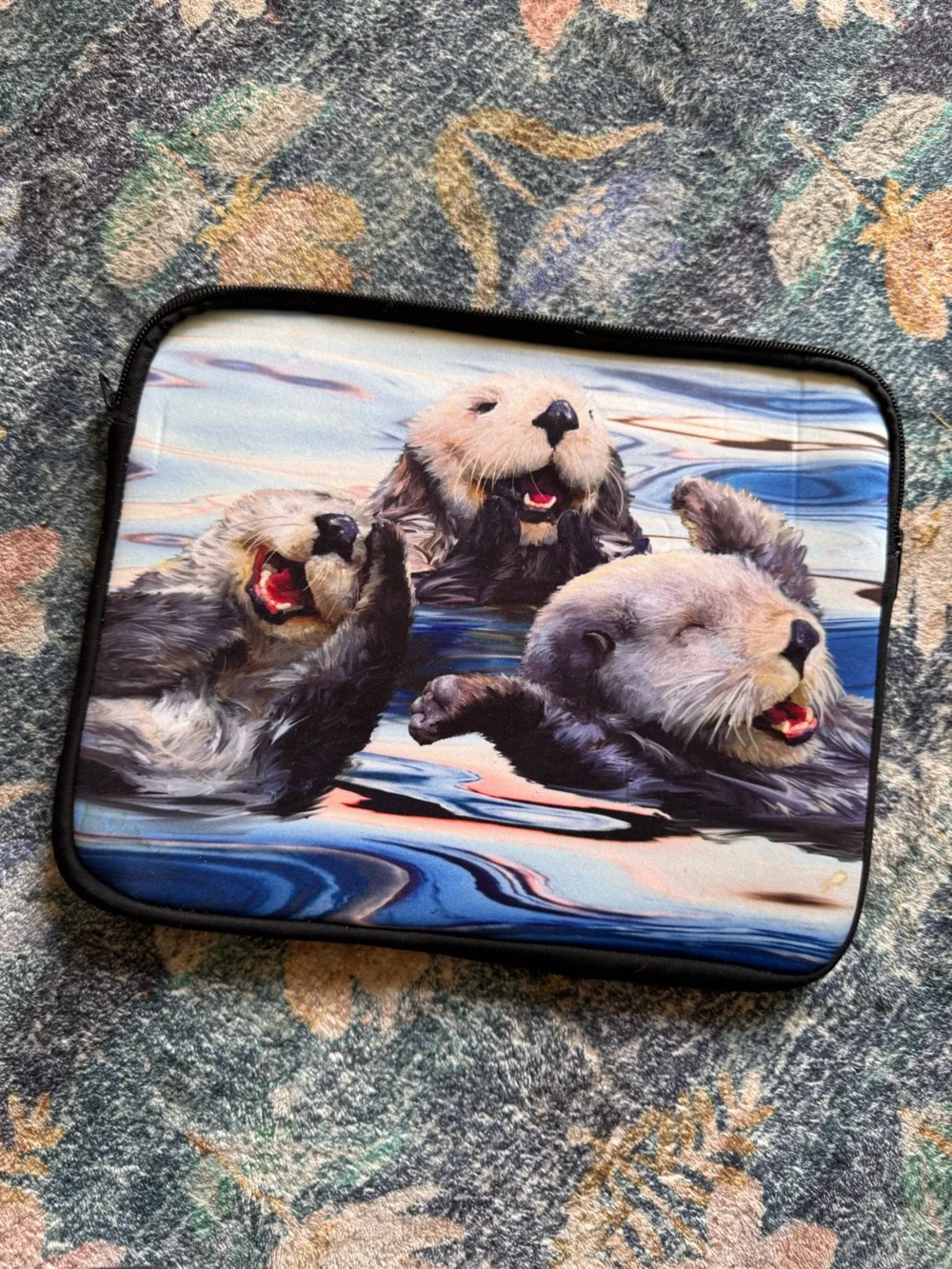 Monterey Bay Aquarium Otter Print Tablet Sleeve Case in Blue